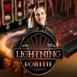 Lightning Roulette slot logo by Evolution at SkyHills Casino
